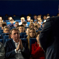 Показ фильма "Век радио" во ВГИКе,  фотограф Елена Волче.