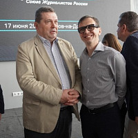 Владимир Соловьев председатель Союза журналистов России и Владимир Денисов председатель ростовского городского отделения Союза журналистов России.